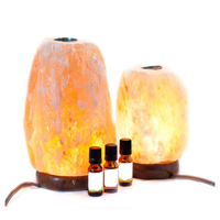 Combo diffuseur et brûleur d'huile d'aromathérapie inspirante au sel gemme rose améliore l'ambiance avec du sel de l'Himalaya