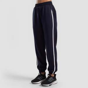 Customizable Logo Swayline <b>Joggers</b> in Navy Baggy Hip Hop Style Woven Sweatpants with Side Stripe Pattern Available XL 6XL Sizes - Product Image 1
