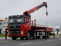 Grue montée sur camion de fabrication chinoise 4x8, flèche portable à 6 sections, pompe hydraulique, hauteur de levage 25m, charge élevée