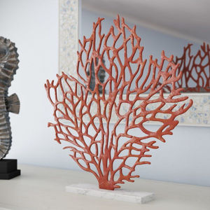Décoration florale de table abstraite moderne Accent décoratif pour la maison de luxe Sculpture de fleurs en métal doré de qualité supérieure avec socle en marbre - Product Image 6