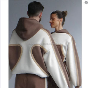 Sweat-shirt à capuche vintage lourd personnalisé pour hommes brodé imprimé surdimensionné sweats à capuche ensemble de jogging survêtement d'hiver 100% coton - Product Image 5