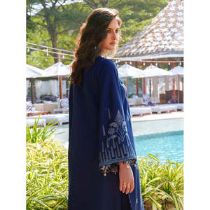 Camisa de chifón bordada IZEL-3PC con dupatta de malla Khaddi y pantalones-BIC-4872 - Product Image 5