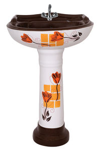 Lavabo de baño de pedestal moderno con pedestal completo y lavabo de mano - Product Image 3