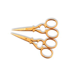 Tijeras afiladas para cutículas de larga duración, minitijeras de bordado japonesas de acero inoxidable niqueladas en Color dorado de plasma - Product Image 2
