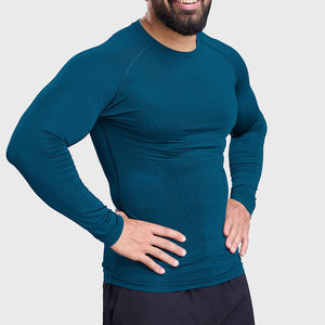 En stock, chemise de compression à manches longues pour homme, respirante et à séchage rapide, imprimé uni en méthode numérique, fabriqué au Pakistan, OEM - Product Image 2