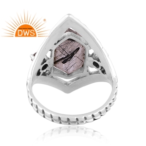 Best selling oxidized sterling silver natural Multi gemstone <b>statement</b> <b>ring</b> custom jewelry manufacturer - Product Image 4