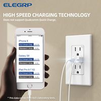 ELEGRP UL Onaylı Tip C USB Priz, 15 Amper 20 Amper Kurcalamaya Dayanıklı Çiftli Priz, Duvar Tipi Elektrik Prizi