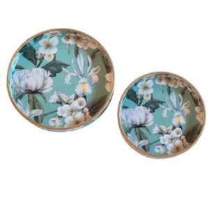 Plateau de service en bois MDF avec revêtement en émail Plateau de table basse rond sans danger pour les aliments Décor - Product Image 5