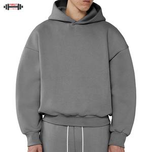 Invierno Streetwear Sudadera con capucha Drop Shoulder French Terry Fleece No String Unisex Alta calidad Oversized Boxy Lined Custom - Product Image 4