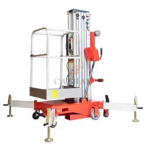 Mini Mobile Dorong Putaran 5 ~ 12M Dalam Ruangan Luar Ruangan Platform Kerja Aerial Lift Hidrolik dengan CE