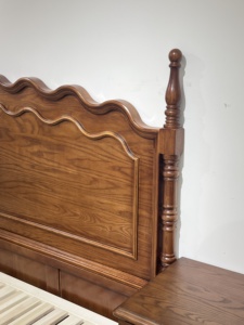 Traditional Solid Mahogany Sleigh <b>Bed</b> <b>Queen</b> <b>Size</b> Hand Carved Wood <b>Frame</b> Bedroom Furniture - Product Image 6