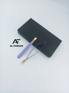 Pinzas para Cejas con Punta Inclinada, Color Lila con Punta Dorada, Pinza para Cejas con Cuchilla Afilada, Tijeras de Resorte, Se Acepta Logotipo Personalizado - Product Image 5
