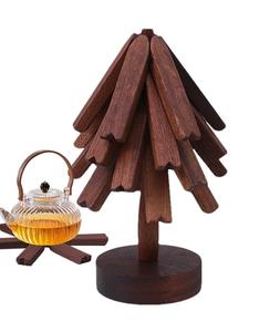 Posavasos Redondos de Madera, Salvamanteles Ecológicos Modernos, Resistentes al Calor, Decorativos, Plegables - Product Image 2