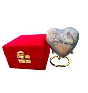 Grey Bird Printed <b>Urns</b> <b>for</b> <b>Human</b> <b>Ashes</b> <b>Small</b> Keepsake Aluminium Cremation <b>Urn</b> <b>for</b> <b>Human</b> Hair Finger <b>Ashes</b> with Free Engraving - Product Image 1