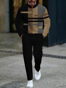 เสื้อยืดแขนยาวถักลายวินเทจสำหรับผู้ชาย แห้งเร็ว พิมพ์ลายดิจิทัล ลายทางสไตล์ลำลอง เหมาะสำหรับฤดูหนาว กิจกรรมกลางแจ้ง และสตรีทแวร์ - Product Image 3