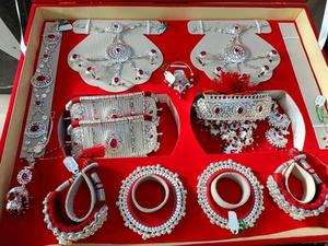 RAJPUT BRIDAL jewelry combo <b>silver</b> <b>set</b> for womans - Product Image 4