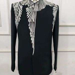 Men's High Quality Embroidery Black Suits 2 Pieces Plus Size Slim Fit Single Breasted <b>Forms</b> Wedding <b>Dress</b> Tuxedo for Men - Product Image 1