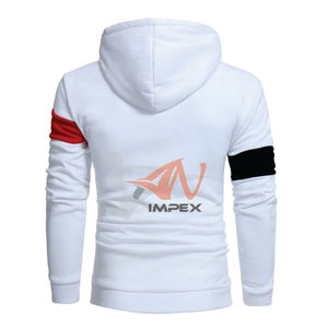 Pull-over à capuche de haute qualité pour hommes Impression personnalisée du logo Sweat-shirt d'hiver en polaire avec coutures multicolores - Product Image 4