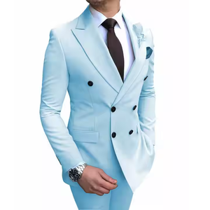 Traje de Dos Piezas Clásico para Hombre, Elegante, Transpirable, Resistente al Viento, Talla Grande, Antiarrugas, Estilo Profesional de Oficina - Product Image 4