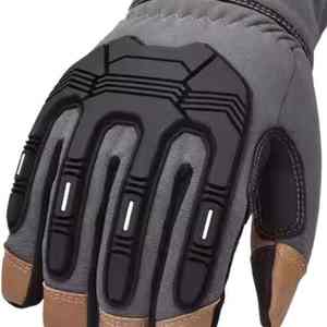 Gants de mécanicien en cuir robustes gants de travail lavables protecteur huile gaz usine main de sécurité gants de mécanicien en cuir unisexe - Product Image 4