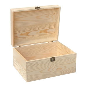 Caja de Almacenamiento de Madera Hecha a Mano, Caja de Madera Natural con Tapa con Bisagras, Caja de Almacenamiento Multiusos - Product Image 5