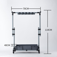 Balai réglable et support de vadrouille mettre les vadrouilles humides mobiles vadrouille commerciale support de nettoyage chariot d'outils de stockage pour jardin garage chariot