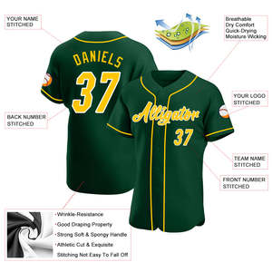 Vente chaude vert or blanc authentique adultes et jeunes maillot de Baseball respirant séchage rapide édition limitée maillot de Baseball - Product Image 3