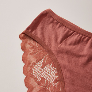 Braguitas de encaje de cintura media para mujer, primavera-verano, de alta densidad de hilo, transpirables, cómodas y con entrepierna antibacteriana, al por mayor. - Product Image 3