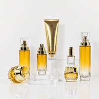 Ensembles d'emballages cosmétiques de luxe 30g 50g 40ml 100ml 120ml Flacons de lotion blanc nacré brillant dégradé or pour crème visage