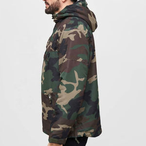 Nouvelle arrivée à la mode personnalisé hommes veste coupe-vent camouflage veste imperméable à capuche coupe-vent grande taille fermeture éclair avant avec Hpood - Product Image 4