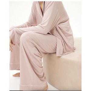 Pantalones de secado rápido de calidad superior de 2 piezas para damas Ropa de dormir de manga larga a bajo precio Ropa de dormir con logotipo personalizado - Product Image 1