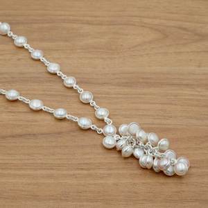 Collar de Plata de Ley 925 Hecho a Mano con Piedras Preciosas y Perlas, Joyería Elegante para Mujer, Regalo para Ella NL0055-GS - Product Image 3