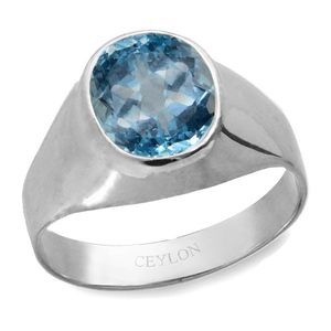 Anillos de Topacio Azul Natural Certificado Neela Pukhraj para Uso Diario - ¡Compre Ahora! - Product Image 1