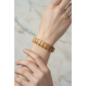 Pulsera de Coral Fósil Natural con Corte Ancho - Product Image 6