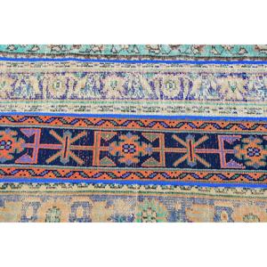 Alfombra Decorativa Vintage, Alfombra Turca de 3.1x6.4 pies, Alfombra de Lana Ikat Azul - Product Image 5