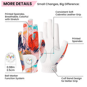 Prix d'usine Gants de golf en cuir Gant de grande qualité Logo personnalisé Gants de golf sublimés - Product Image 2