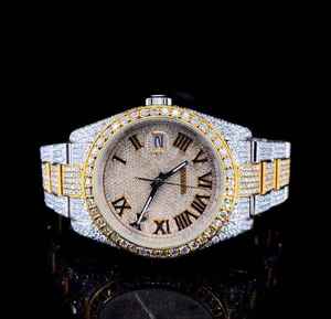 Montres-bracelets VVS Moissanite en diamant Unique Hip Hop Bling Buste vers le bas Style Boîtier en acier inoxydable Cadran en verre Couleur D pour les hommes - Product Image 2