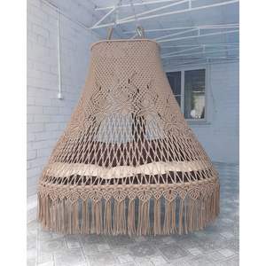 Silla Colgante de Macramé de Doble Color para Exteriores y Sala de Estar, Resistente a la Intemperie - Product Image 2