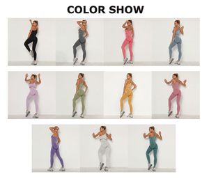 Conjunto de yoga para mujer Material sólido duradero con patrón a cuadros Gimnasio Fitness Ropa deportiva para entrenamiento y ropa de gimnasio - Product Image 2