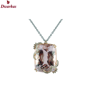 ขายส่งเครื่องประดับหรูหรา925เงินสเตอร์ลิง kunzite CZ หลายอัญมณีชุบทองจี้สร้อยคอเครื่องประดับ - Product Image 5