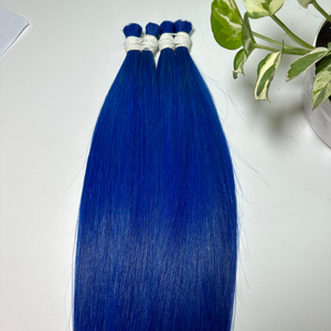 Vente en gros de produits capillaires en vrac bleus de qualité supérieure pour extension de cheveux humains naturels 100% humains bruts vietnamiens - Product Image 4
