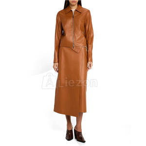 Jupe slim en cuir pour femme, élégante, coupe moulante, idéale pour le travail et l'usage quotidien - Product Image 3