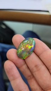 ธรรมชาติเอธิโอเปียนสีดำโอปอล cabochon. ชิ้นส่วนที่มีคุณภาพสูงสุด12.07 cts. โอปอลทรงหลังเบี้ยคุณภาพระดับโลก - Product Image 2