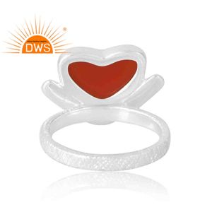 Anillo de piedras preciosas de ónix rojo Natural de Plata de Ley 925 más vendido, joyería personalizada para mujer, regalo para ella - Product Image 2