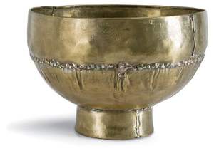 Bol de service en aluminium moulé, design contemporain, finition antique, non toxique, passe au lave-vaisselle, durable pour la décoration de la table - Product Image 3