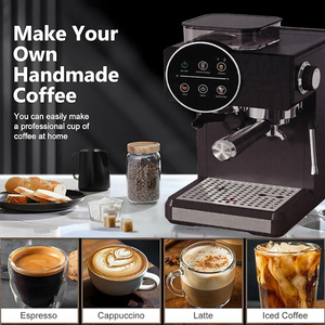 Don Feliz 1350W Programmable Digital Control Stainless Steel Professional Espresso <b>Machine</b> 20 Bars 1.8L Tank 100g Bean Hopper - Product Image 4