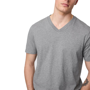 T-shirt d'été surdimensionné pour hommes grande taille en jersey de coton biologique à manches courtes Streetwear Hip Hop respirant col en V T-shirts OEM - Product Image 3