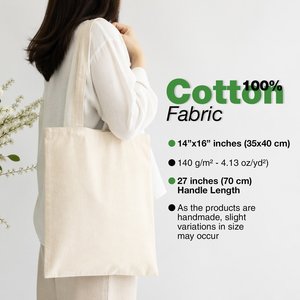 กระเป๋าผ้าฝ้ายขนาดใหญ่ 14W X 16H นิ้ว  กระเป๋าผ้าฝ้ายธรรมชาติแบบเปล่า ใช้สำหรับบรรจุภัณฑ์สิ่งทอ บรรจุภัณฑ์อัจฉริยะสำหรับแบรนด์ - Product Image 4