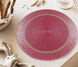 Best Theme Design Rounded Tableware Decorative <b>Placemat</b> Glass <b>Beads</b> for Parties & Other Functions for Parties & Other Functions - Product Image 3