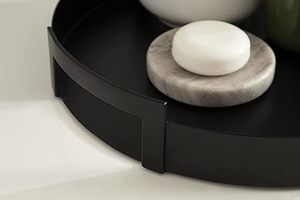 Luxury Round <b>Black</b> Aluminium Tray For Wedding Hotel Restaurant Living Room in Best Price From India - Product Image 4